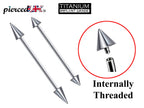 Titanium Spike Industrial Barbell: Internally Threaded Piercing (16g, 14g)