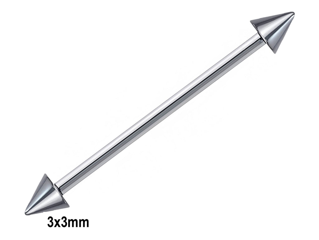 Titanium Spike Industrial Barbell: Internally Threaded Piercing (16g, 14g)
