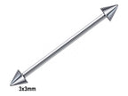 Titanium Spike Industrial Barbell: Internally Threaded Piercing (16g, 14g)