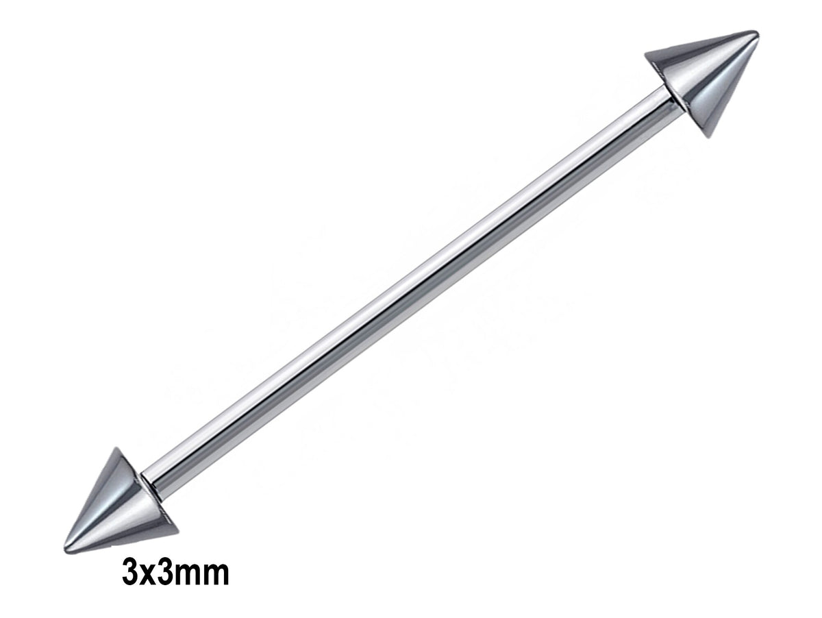 Titanium Spike Industrial Barbell: Internally Threaded Piercing (16g, 14g)