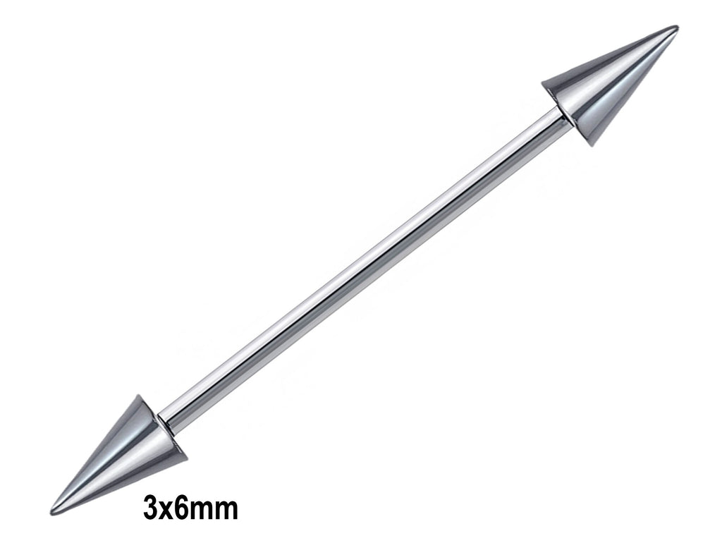 Titanium Spike Industrial Barbell: Internally Threaded Piercing (16g, 14g)