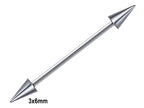 Titanium Spike Industrial Barbell: Internally Threaded Piercing (16g, 14g)