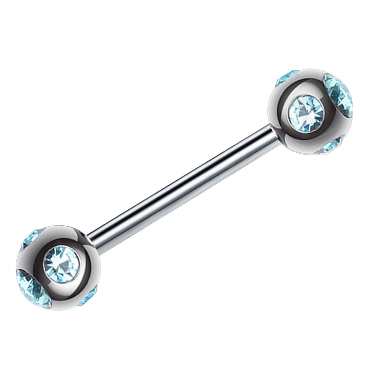 Titanium Barbell Piercing: Multi Stone Ball Industrial Jewelry (20g, 18g, 16g, 14g, 6-24mm)