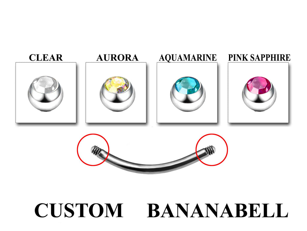 Titanium Curved Barbell Eyebrow Piercing: Spike, Gem, or Plain Ball