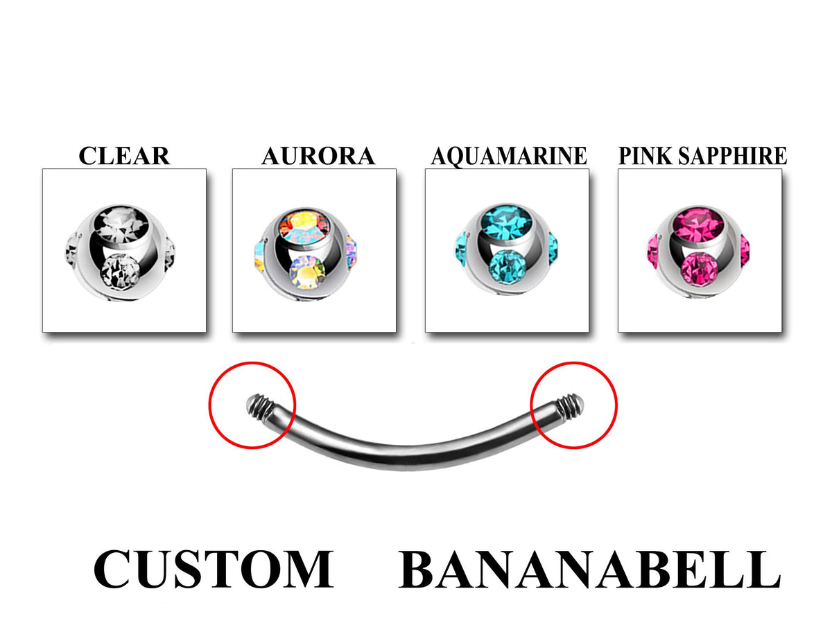 Titanium Curved Barbell Eyebrow Piercing: Spike, Gem, or Plain Ball