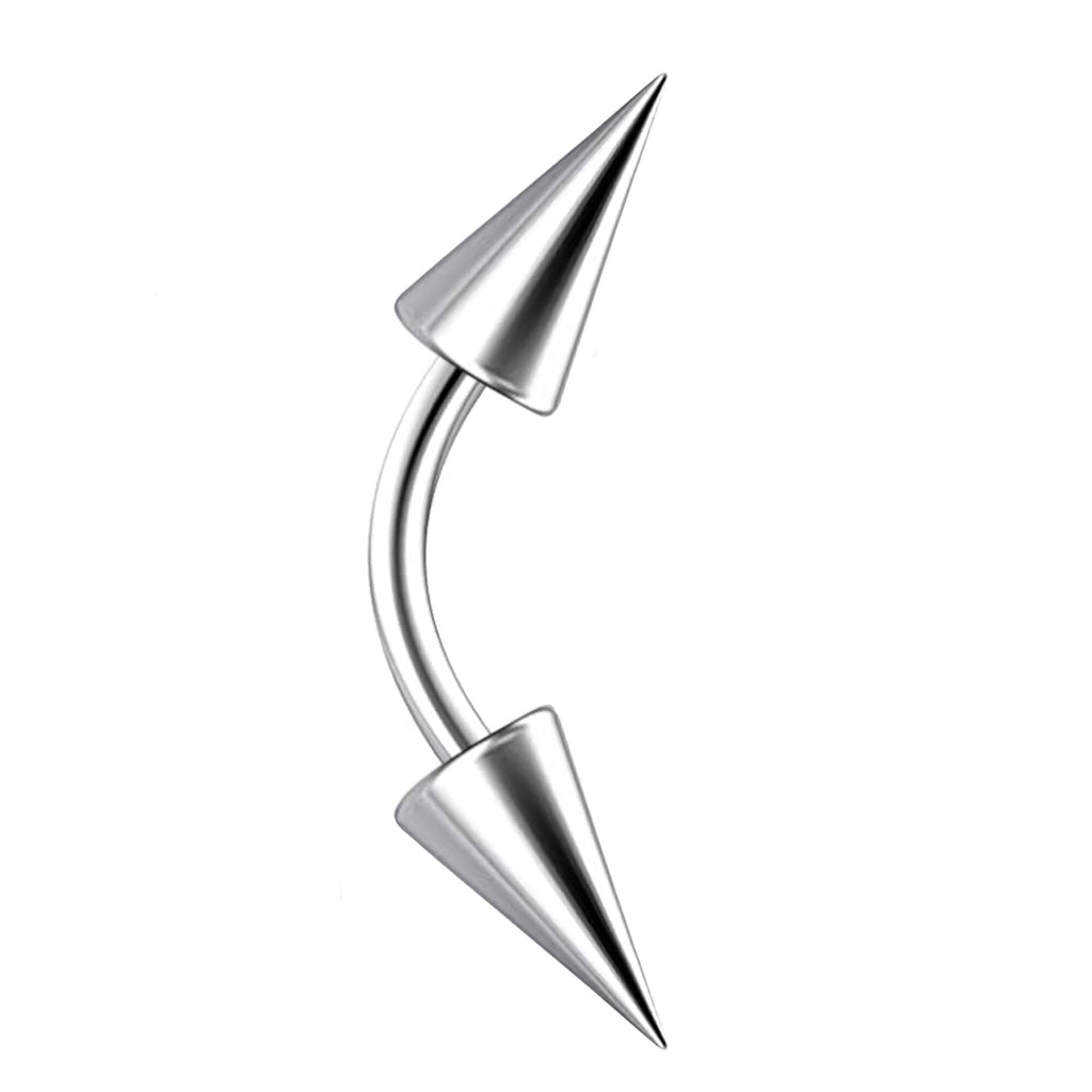 Titanium Curved Barbell Eyebrow Piercing: Spike, Gem, or Plain Ball