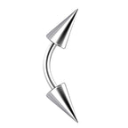 Titanium Curved Barbell Eyebrow Piercing: Spike, Gem, or Plain Ball