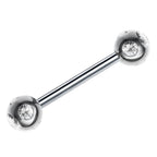Titanium Barbell Piercing: Multi Stone Ball Industrial Jewelry (20g, 18g, 16g, 14g, 6-24mm)