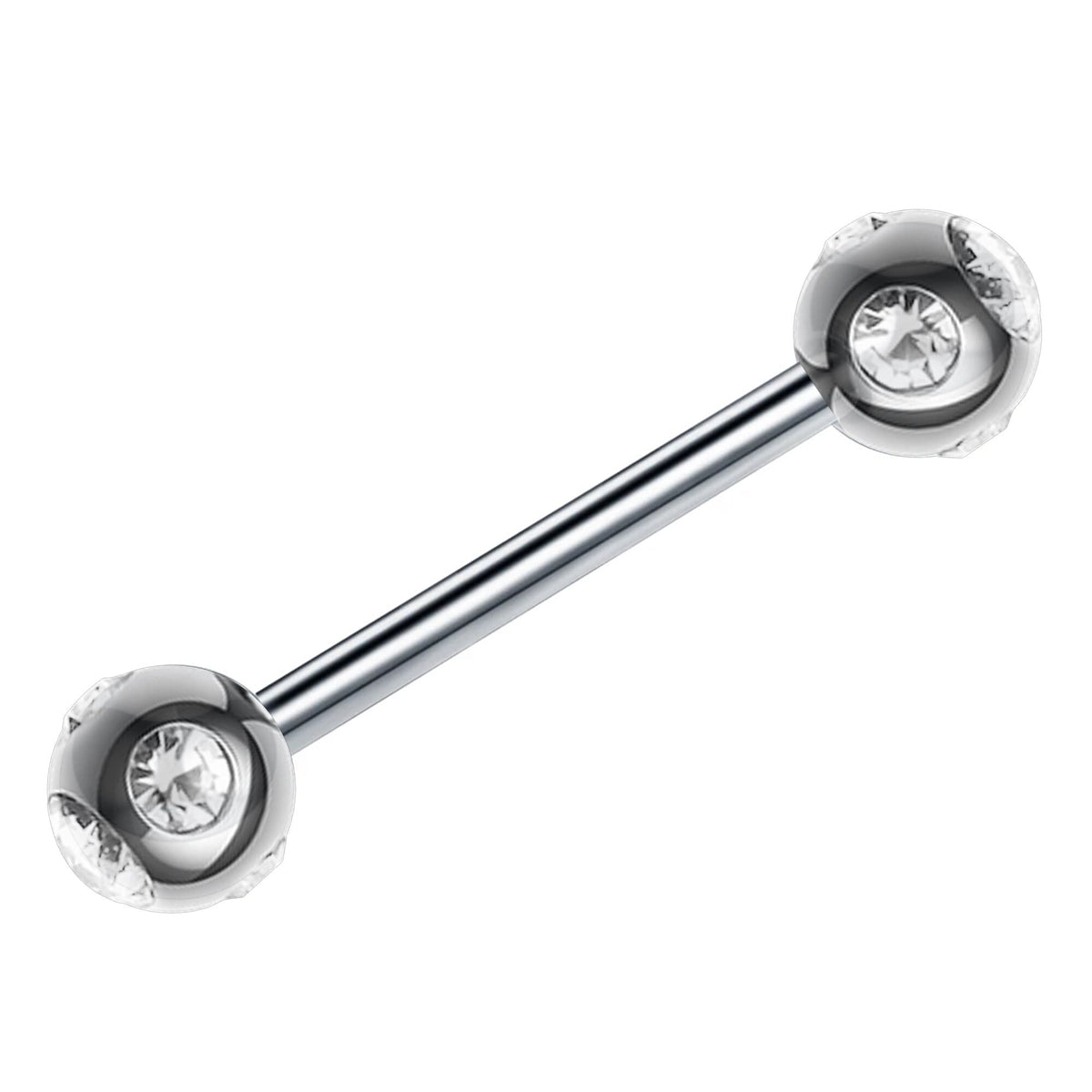 Titanium Barbell Piercing: Multi Stone Ball Industrial Jewelry (20g, 18g, 16g, 14g, 6-24mm)
