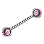 Titanium Barbell Piercing: Multi Stone Ball Industrial Jewelry (20g, 18g, 16g, 14g, 6-24mm)