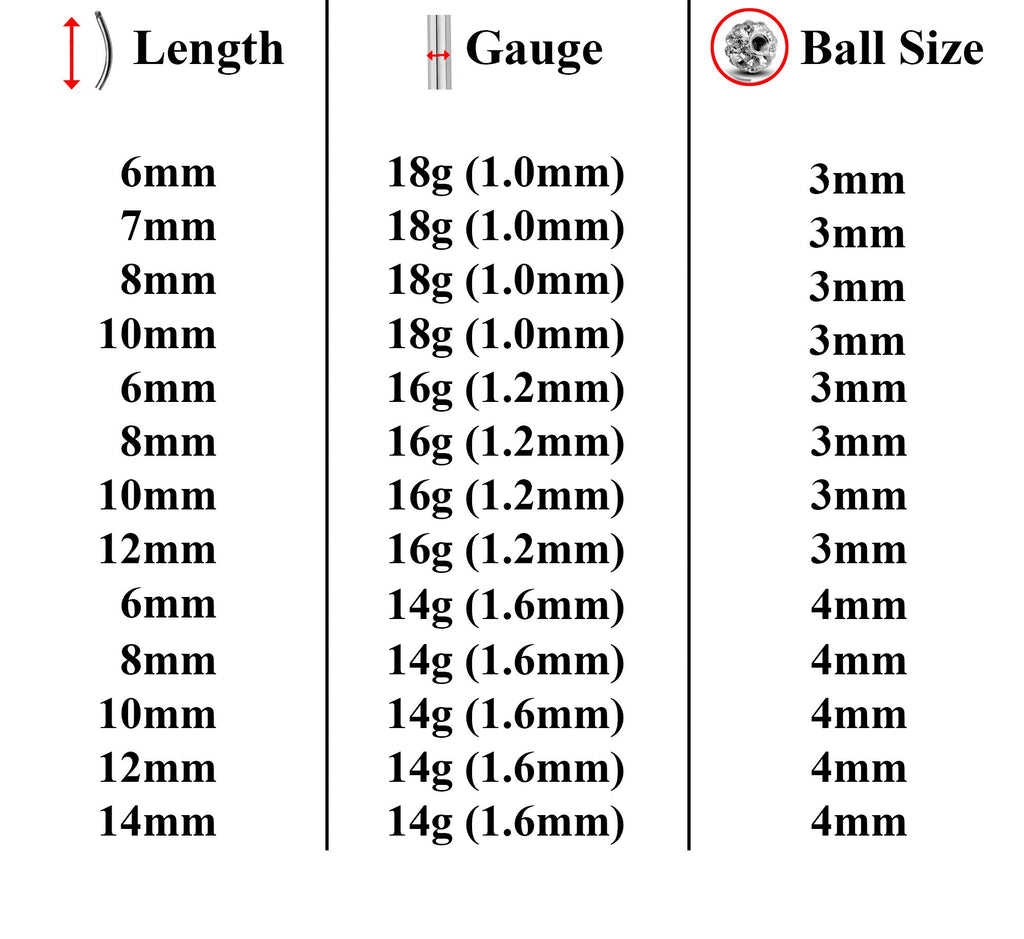 Crystal Ball Daith Earring: Surgical Steel Curved Barbell
