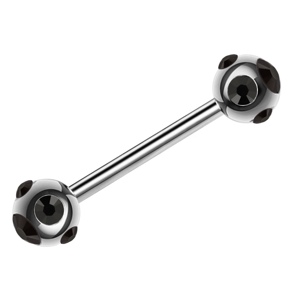 Titanium Barbell Piercing: Multi Stone Ball Industrial Jewelry (20g, 18g, 16g, 14g, 6-24mm)