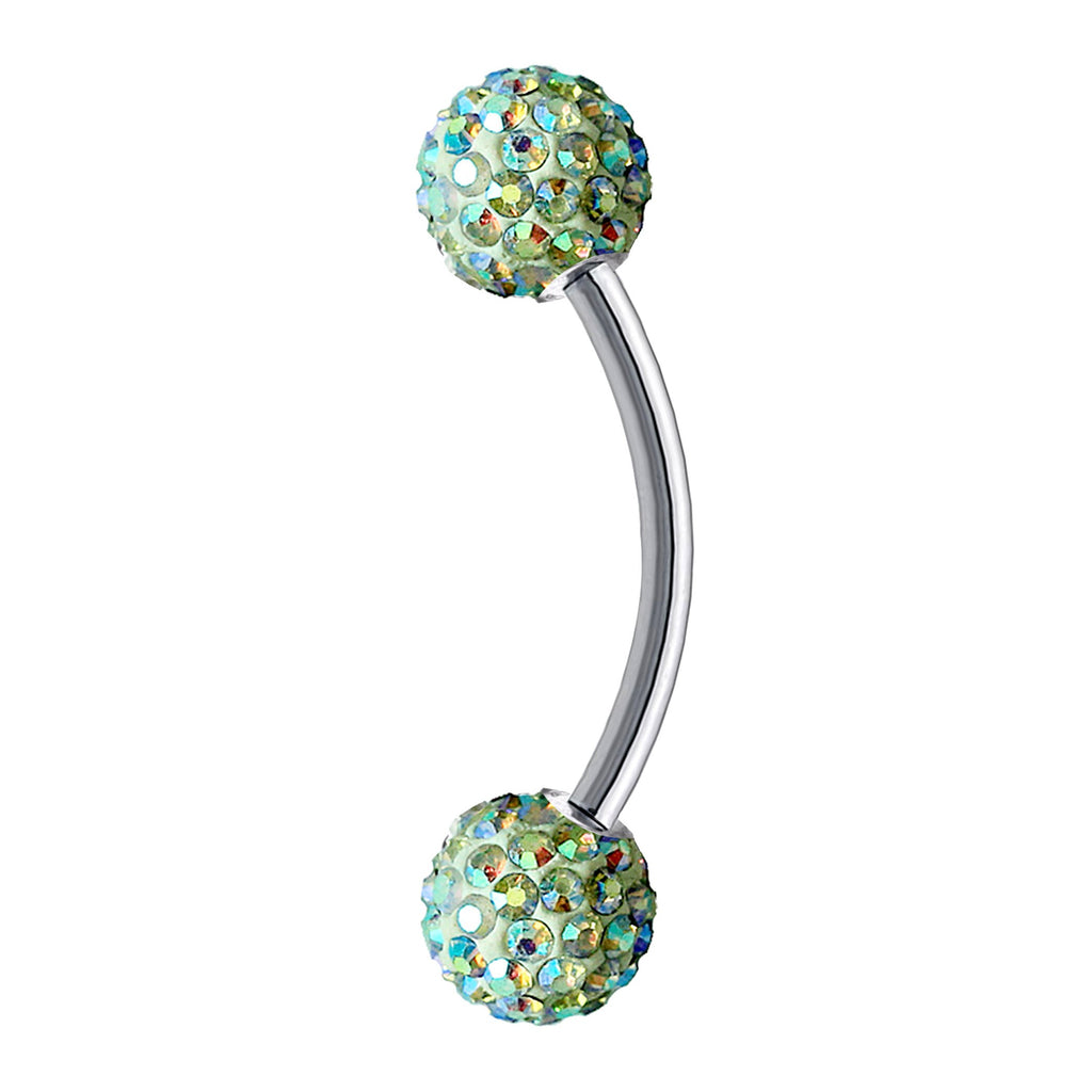 Crystal Ball Daith Earring: Surgical Steel Curved Barbell