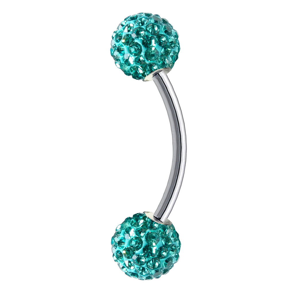 Crystal Ball Daith Earring: Surgical Steel Curved Barbell