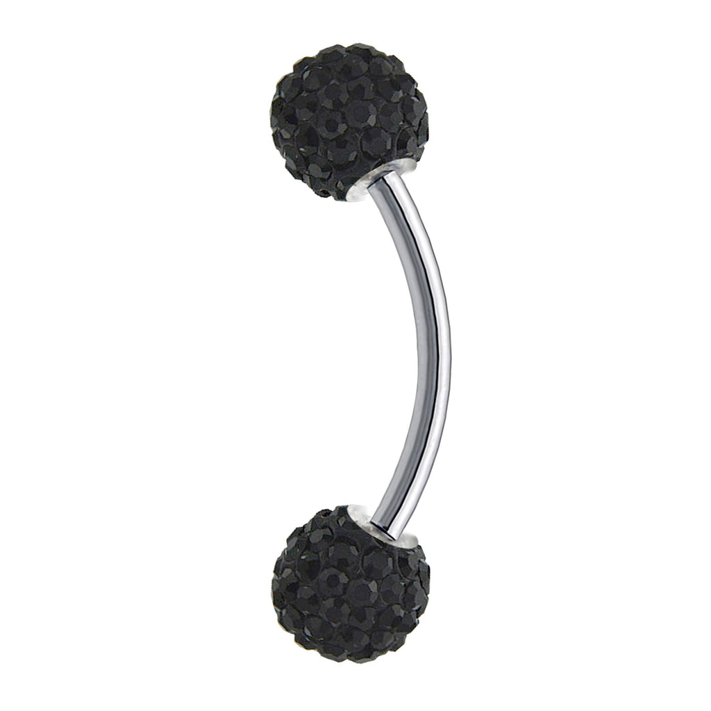 Crystal Ball Daith Earring: Surgical Steel Curved Barbell