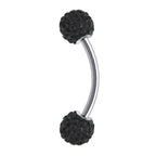 Crystal Ball Daith Earring: Surgical Steel Curved Barbell