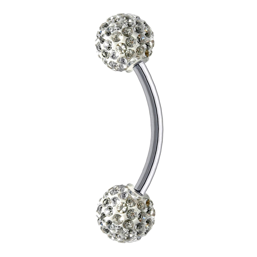Crystal Ball Daith Earring: Surgical Steel Curved Barbell