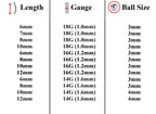 Curved Barbell Daith Piercing: Surgical Steel Bent Barbell Set - Ball, Gem, Disco (3pcs)
