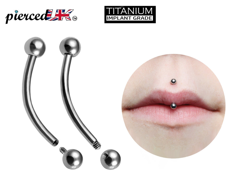 Titanium Curved Barbell: Jestrum Lip Piercing Jewelry (18g-14g)
