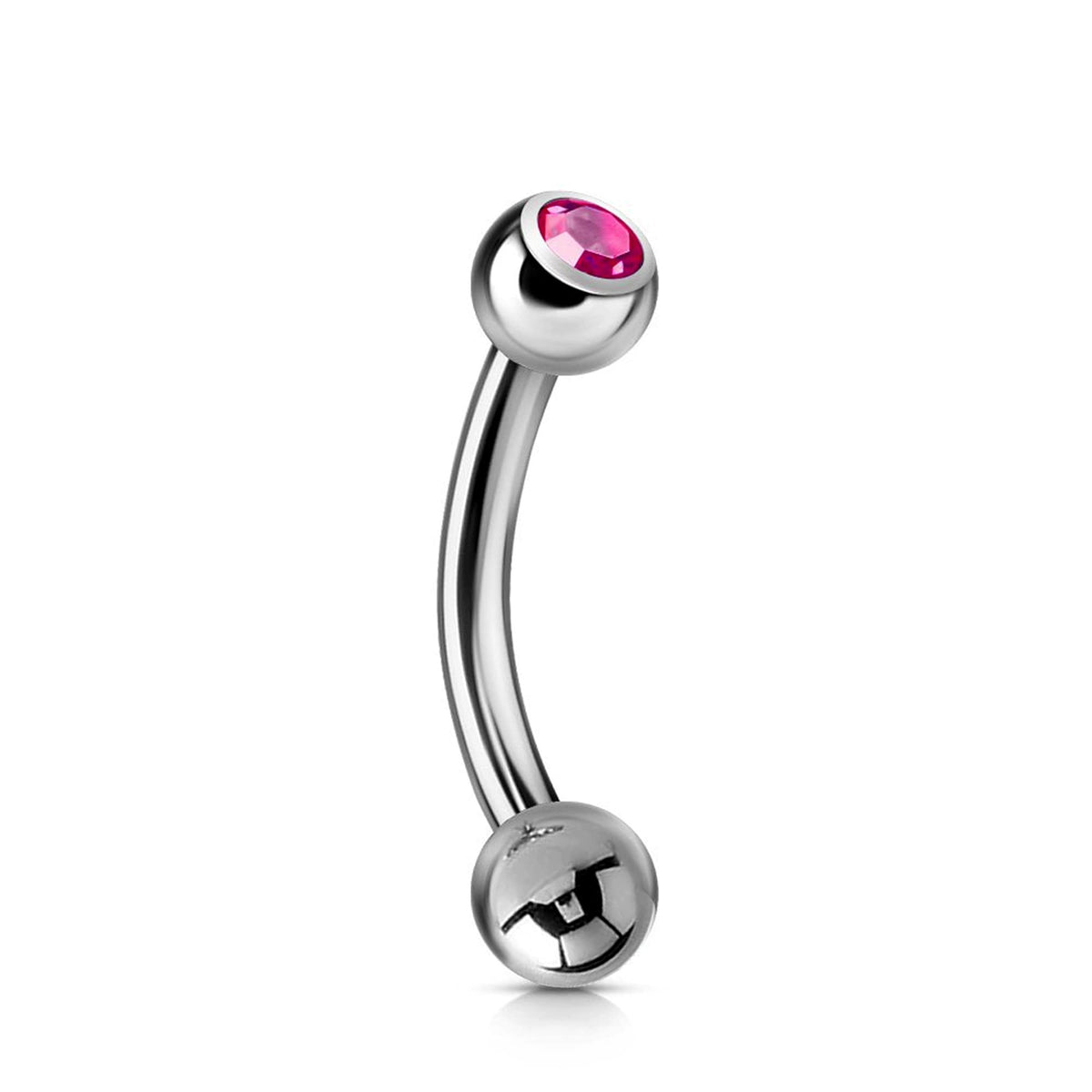 Jeweled Curved Barbell Piercing: Surgical Steel Eyebrow/Belly Ring