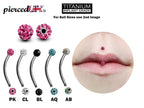 Titanium Jestrum Piercing: Disco Ball CZ Crystal Bent Barbell