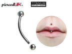 Titanium Jestrum Piercing: Multi Stone Crystal Bent Barbell