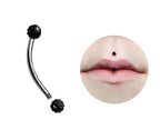 Titanium Jestrum Piercing: Disco Ball CZ Crystal Bent Barbell
