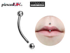 Titanium Jestrum Piercing: Multi Stone Crystal Bent Barbell