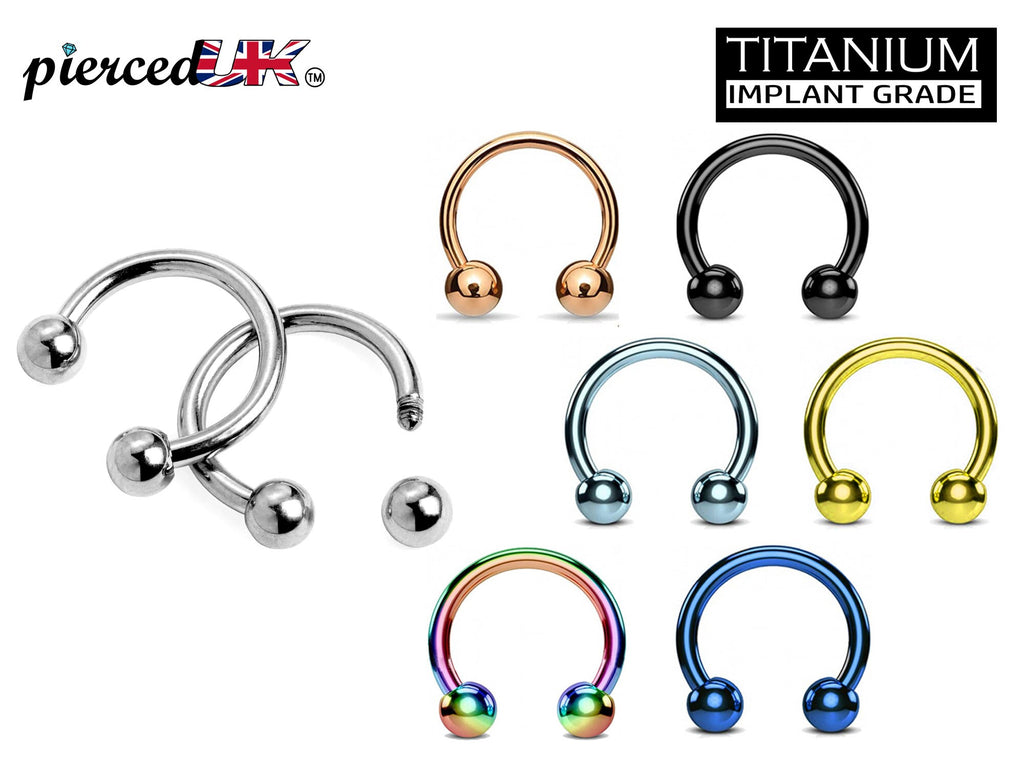 Titanium Horseshoe Septum Ring: 14G-18G Body Piercing