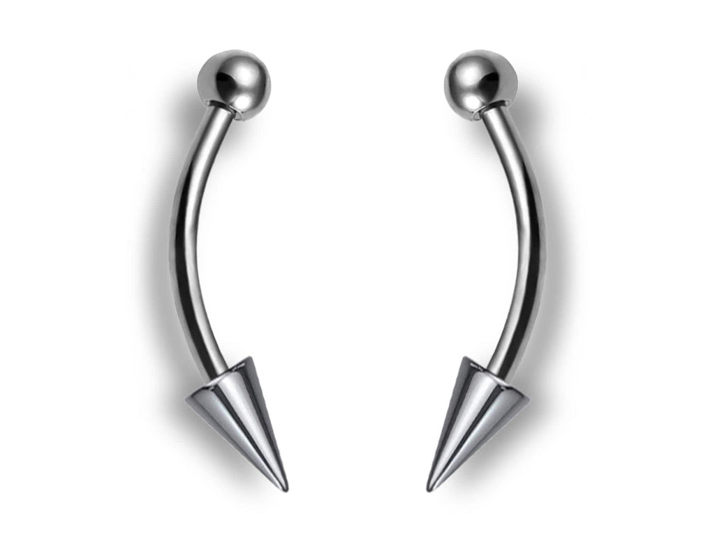 Titanium Angel Fangs Spike Barbell 16g: Lip & Body Piercing Jewelry (2pcs)