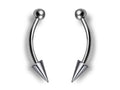 Titanium Angel Fangs Spike Barbell 16g: Lip & Body Piercing Jewelry (2pcs)