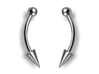 Titanium Angel Fangs Spike Barbell 16g: Lip & Body Piercing Jewelry (2pcs)