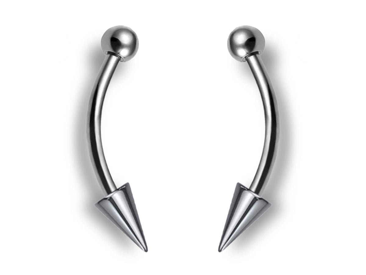 Titanium Angel Fangs Spike Barbell 16g: Lip & Body Piercing Jewelry (2pcs)