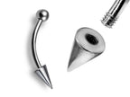 Titanium Angel Fangs Spike Barbell 16g: Lip & Body Piercing Jewelry (2pcs)