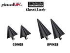 Titanium Spike & Cone Piercing Attachment (Pair) - 16g to 0g