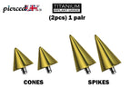 Titanium Spike & Cone Piercing Attachment (Pair) - 16g to 0g
