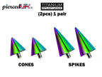 Titanium Spike & Cone Piercing Attachment (Pair) - 16g to 0g