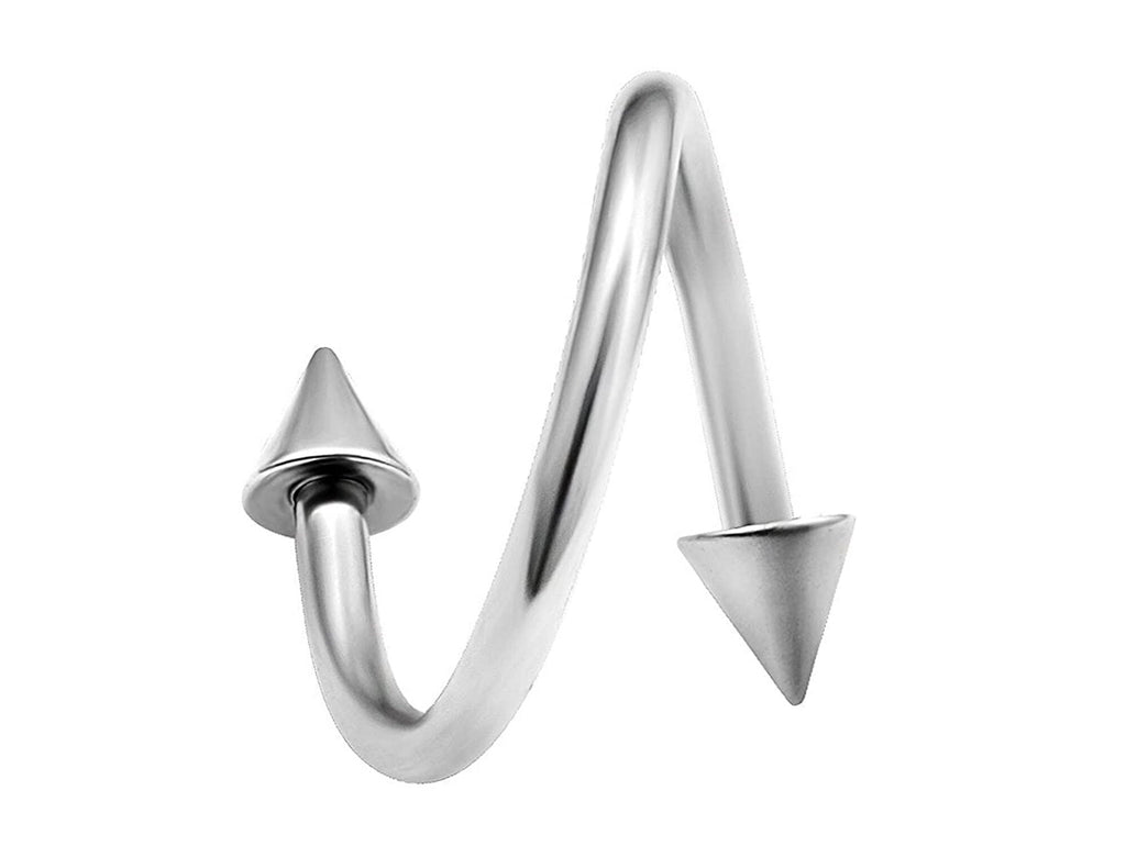 Spike Spiral Barbell: Surgical Steel Conch Earring, Lip, Eyebrow Piercing