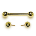 14K Gold Nipple Barbell: Handmade Internal Thread Body Piercing Jewelry