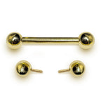 14K Gold Nipple Barbell: Handmade Internal Thread Body Piercing Jewelry