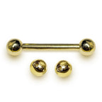 Nipple Piercing Jewelry - 14K Gold Tongue Barbell in 16G and 14G - Handmade Body Jewellery