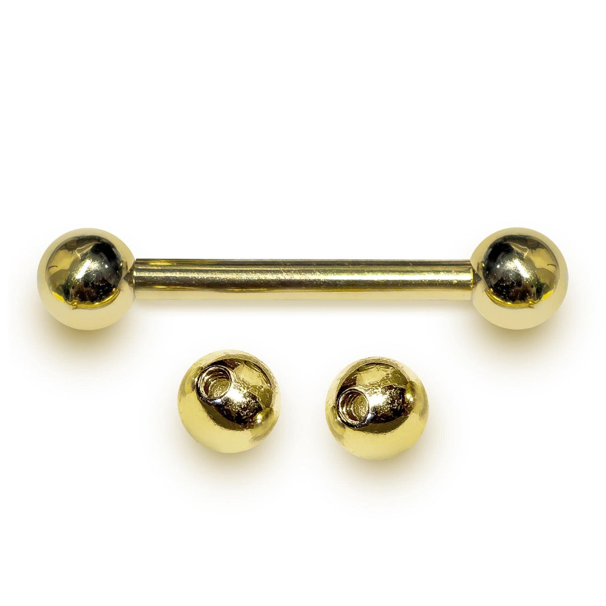 Nipple Piercing Jewelry - 14K Gold Tongue Barbell in 16G and 14G - Handmade Body Jewellery