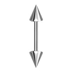 Titanium Industrial Barbell Piercing: Spike, Gem, or Plain Ball (20g-14g)