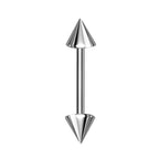 Titanium Industrial Barbell Piercing: Spike, Gem, or Plain Ball (20g-14g)