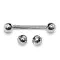 14K White Gold Nipple Barbell: Handmade Body Piercing Jewelry (14G/16G)