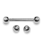 14K White Gold Nipple Barbell: Handmade Body Piercing Jewelry (14G/16G)