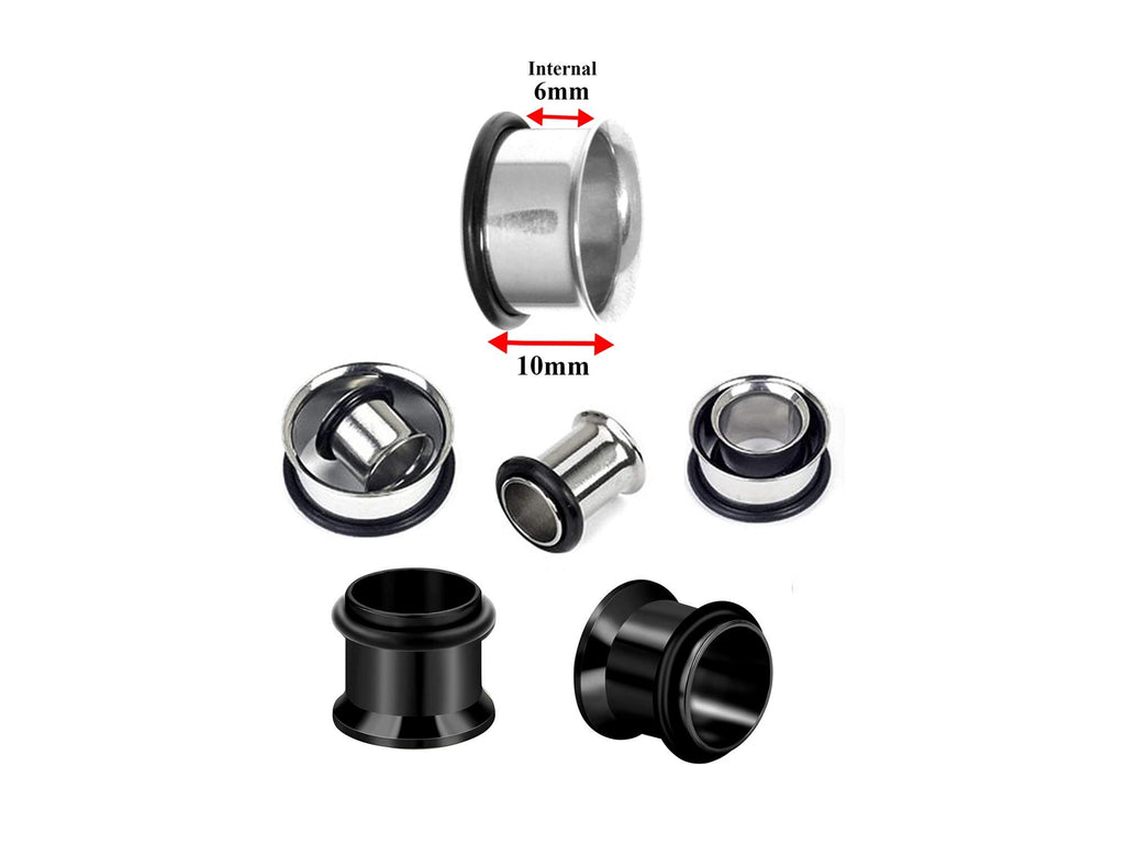 Surgical Steel Single Flare Ear Plugs: Piercing Tunnels with O-Ring