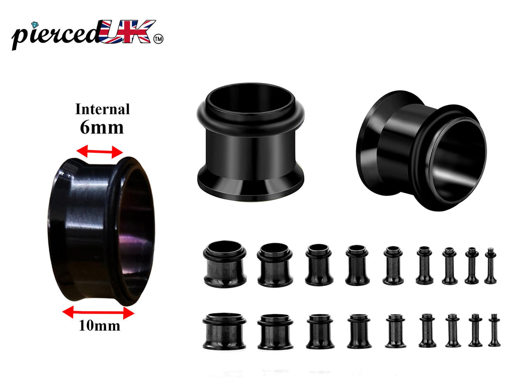 Surgical Steel Single Flare Ear Plugs: Piercing Tunnels with O-Ring