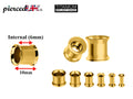 Gold Plated Double Flare Plugs: Titanium Steel Ear Tunnels