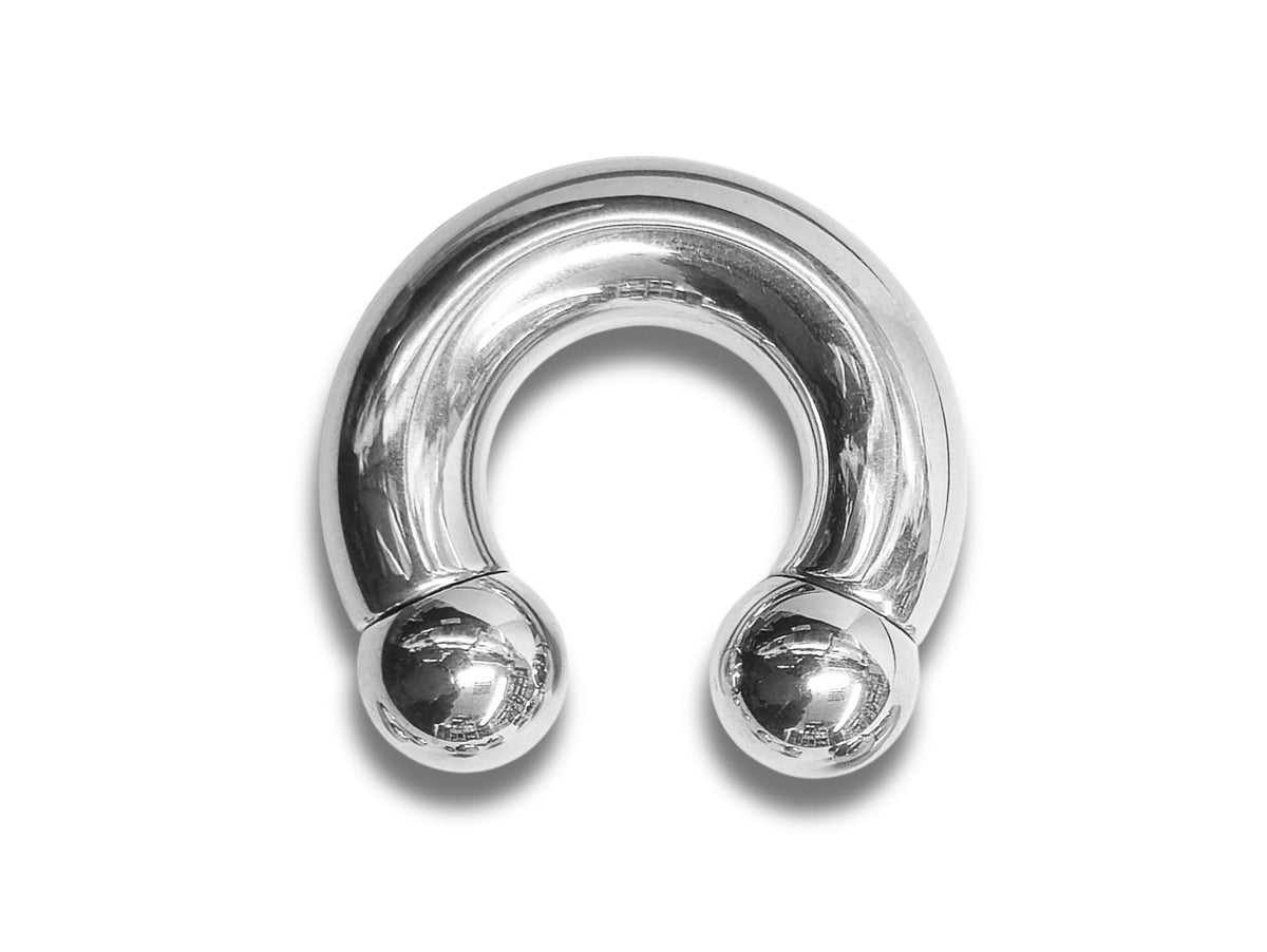 14K White Gold, Titanium Prince Albert Ring: Captive Bead CBR Body Piercing Jewelry (2ga to 00ga)